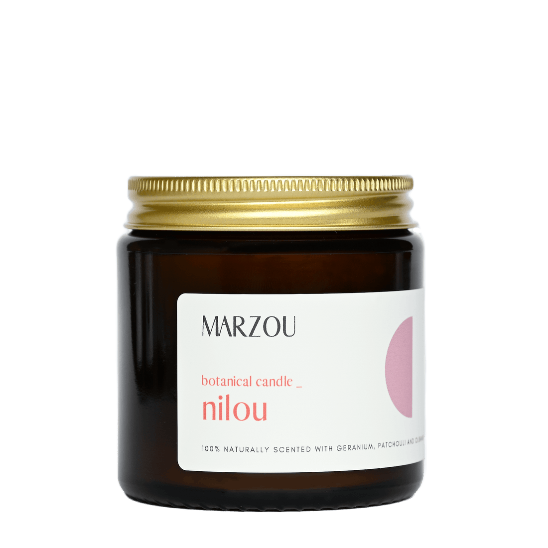 nilou candle with geranium, patchouli and olibanum