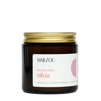nilou candle with geranium, patchouli and olibanum