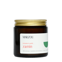 earthy floral natural candle Zamin, Marzou botanical candles