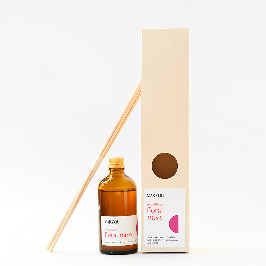 Floral Oasis Reed Diffuser with packaging