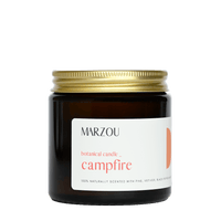 campfire smoky and earthy candle of marzou, natural scent